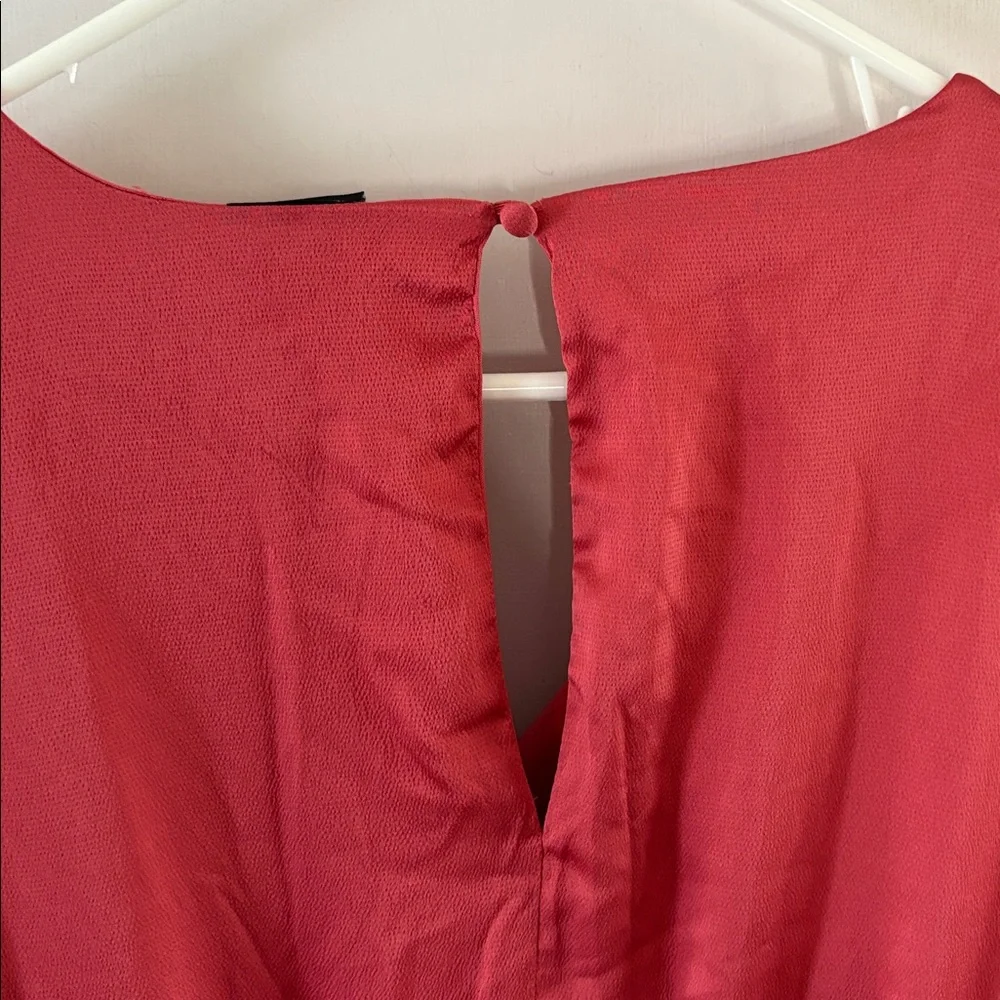 Torrid Size 2 dark rose satin texture long sleeve v-neck dress - Picture 11 of 11